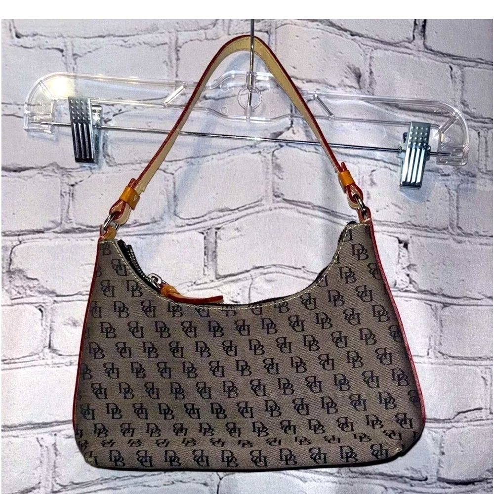 Dooney And Bourke Small Purse Clutch With Key Hook Y2K Logo Leather And Canvas